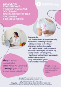 Spotkania żywieniowe dla pacjentek z rakiem piersi 2 Ulotka szkolenie zywieniowe II 1